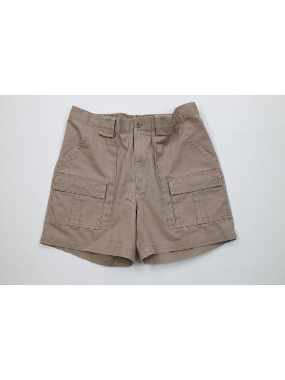 Vintage 90s Streetwear Mens 36 Faded Above Knee Trekking Cargo Shorts Beige